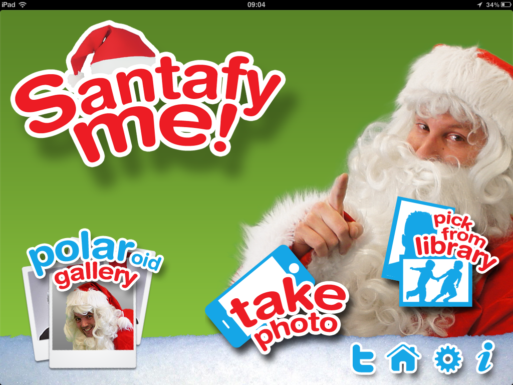 Startscherm iPad app Santafy Me! - Look like Santa Claus
