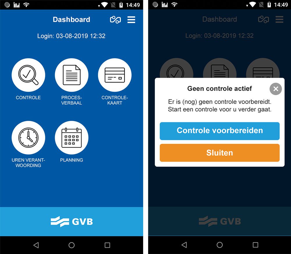 voorbeeldpagina GVB app