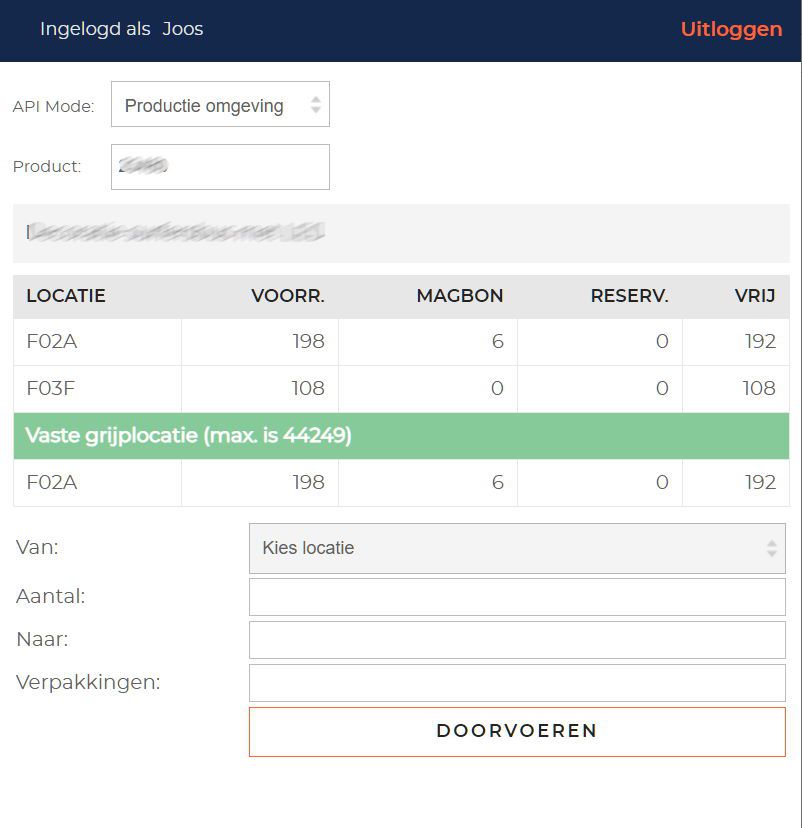 Magazijnmodule met koppeling Unit4