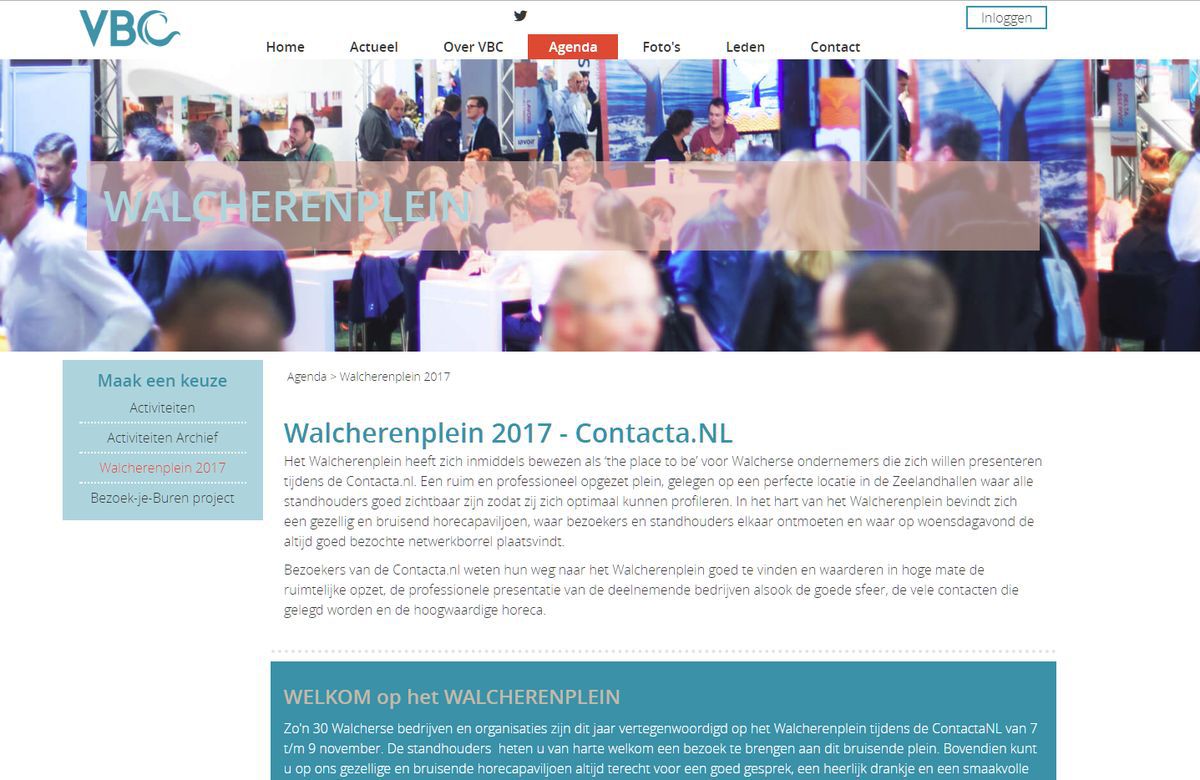 Activiteiten op de nieuwe responsive website van de VBC