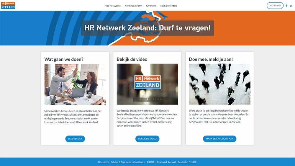 website HR Netwerk Zeeland