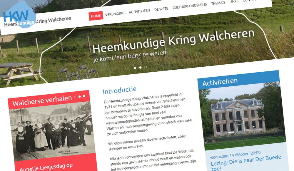 Homepage nieuwe responsive website Heemkundige Kring Walcheren Homepage nieuwe responsive website Heemkundige Kring Walcheren