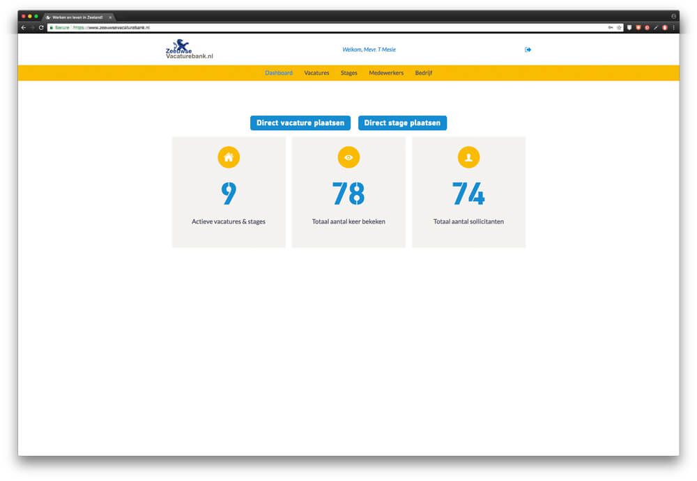 Dashboard werkgevers geeft direct inzicht in performance vacatures op ZeeuwseVacaturebank.nl Dashboard werkgevers geeft direct inzicht in performance vacatures op ZeeuwseVacaturebank.nl