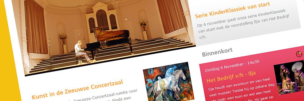 Zeeuwse Concertzaal - Nieuwe vormgeving + functionaliteit voor website